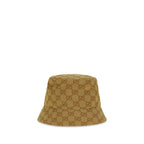 Beige Cotton Bucket Hat
