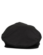 Men Black Cotton Stretch Newsboy Cloth Capello Hat