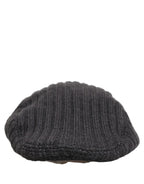 Men Dark Gray Wool Knitted Newsboy Capello Hat