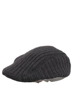 Men Dark Gray Wool Knitted Newsboy Capello Hat