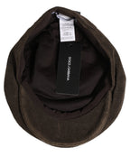 Men Brown Cotton Newsboy Cloth Capello Hat