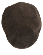 Men Brown Cotton Newsboy Cloth Capello Hat