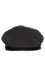 Men Black Cotton Stretch Newsboy Cloth Capello Hat