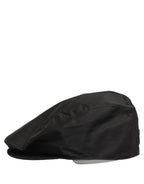 Men Black Cotton Stretch Newsboy Cloth Capello Hat