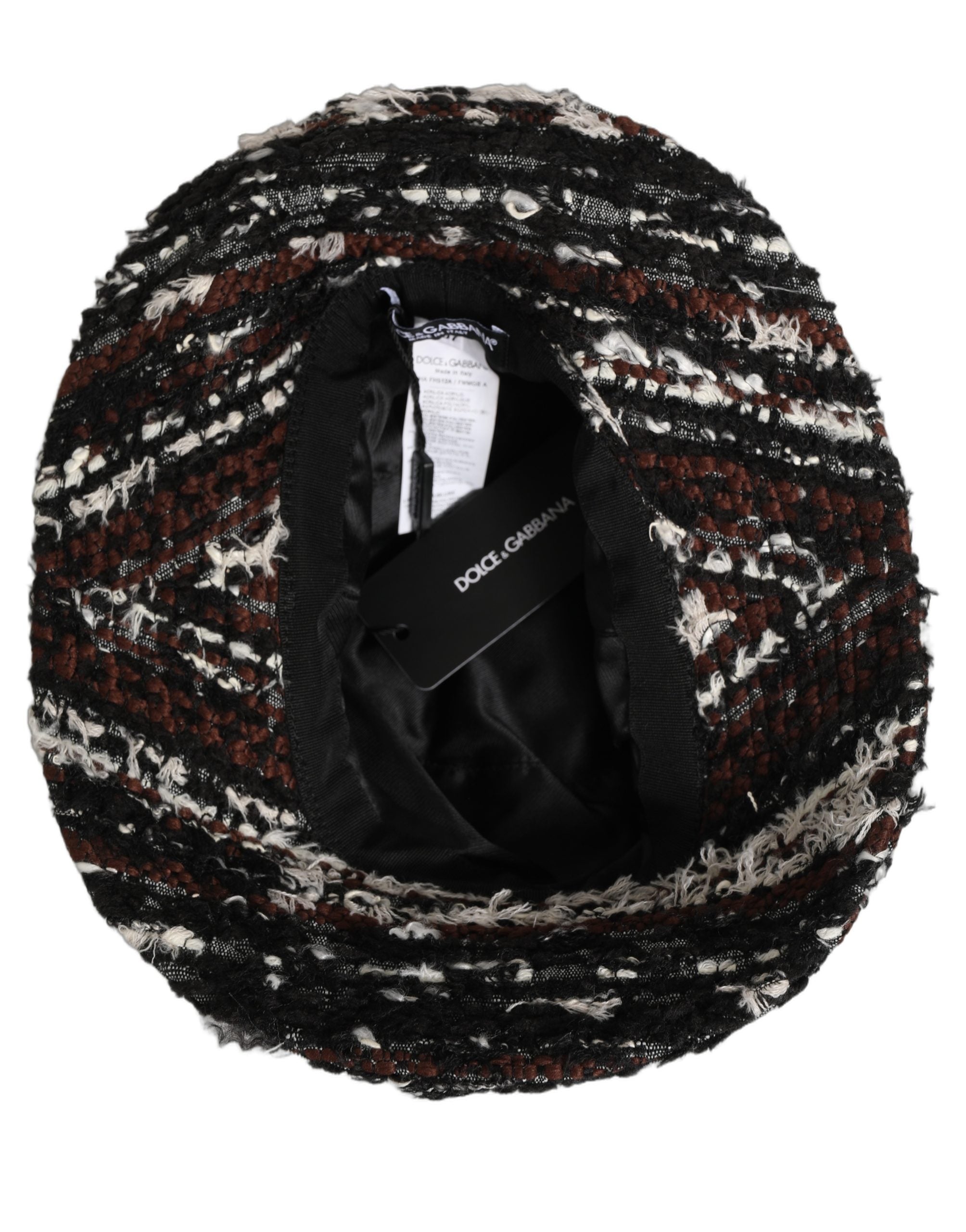 Women Multicolor Acrylic Tweed Bucket Capello Hat