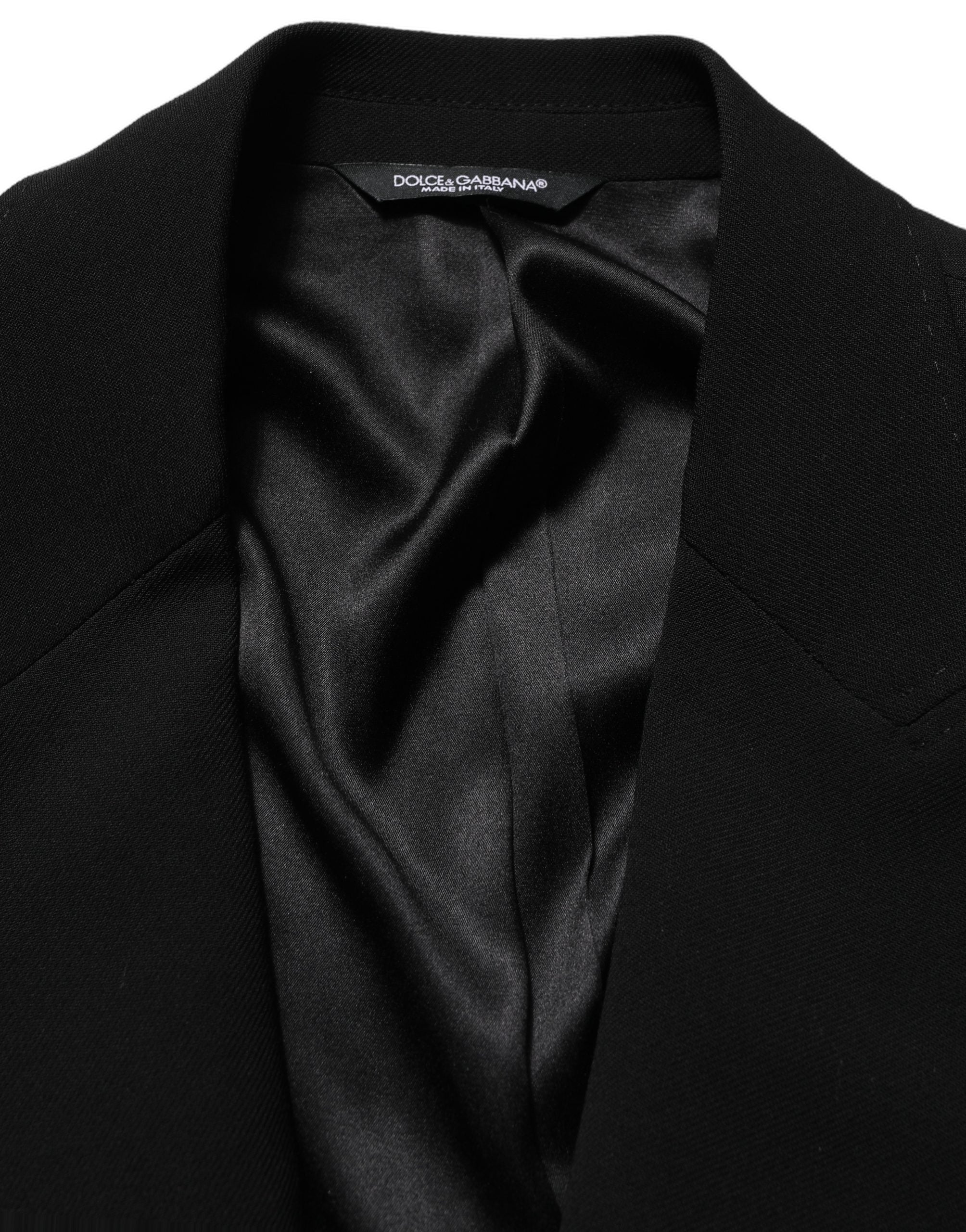 Black Wool Single Breasted Men Blazer Jacket