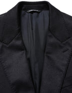 Black Cashmere Single Breasted Blazer Jacket