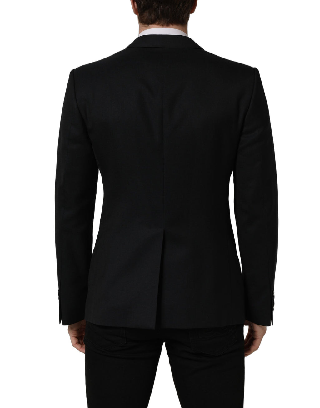 Black Wool Single Breasted Blazer Jacket