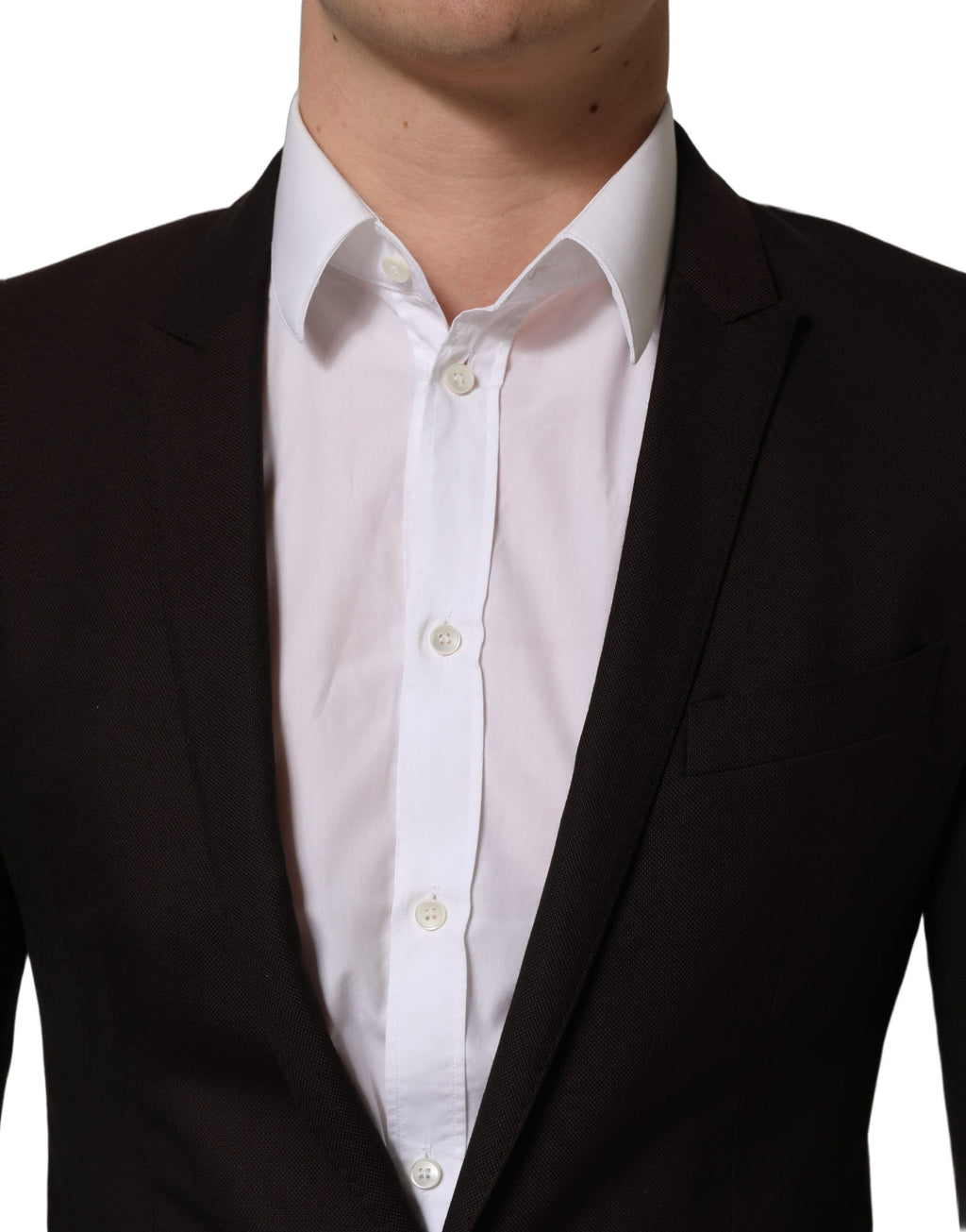 Brown Wool GOLD Single Breasted Men Jacket