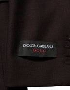 Brown Wool GOLD Single Breasted Men Jacket