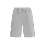 White Cotton Bermuda Shorts