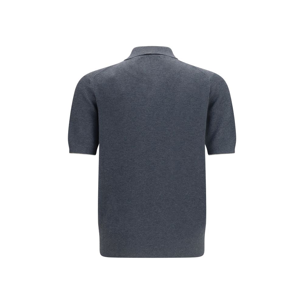 Gray Cotton Polo Shirt