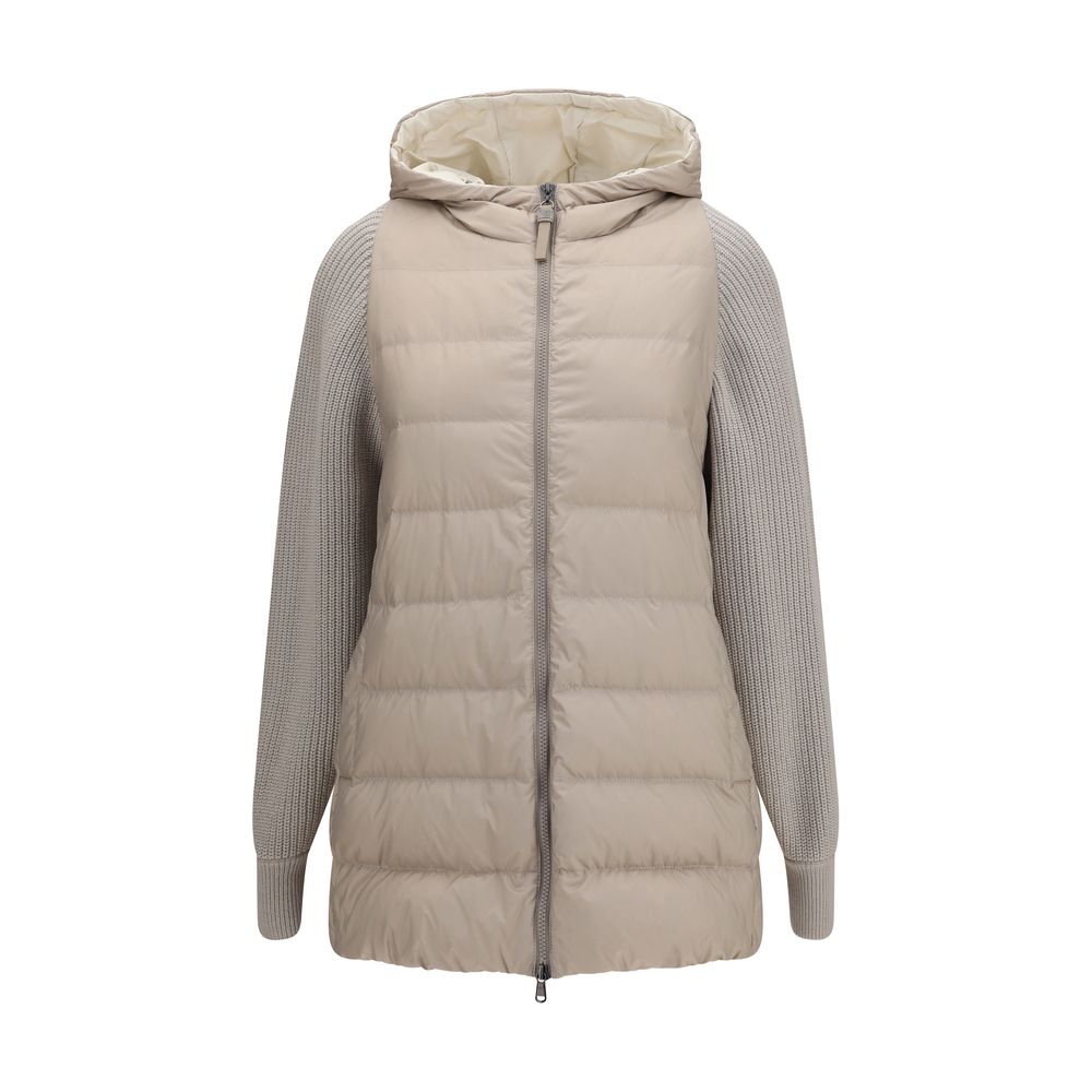 Gray Polyamide Full-Length Jacket