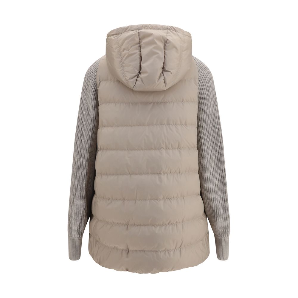 Gray Polyamide Full-Length Jacket