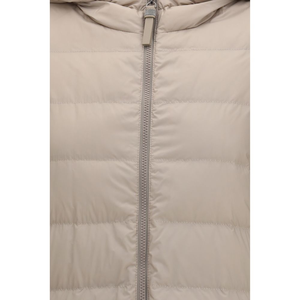 Gray Polyamide Full-Length Jacket