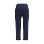 Blue Polyamide Casual Pants