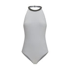White Polyamide One-Piece Swimsuit