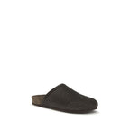 Brown Calf Leather Bos Taurus Slides