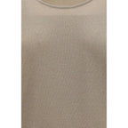 Beige Cashmere Sleeveles T-Shirt