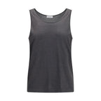 Gray Cashmere Sleeveles T-Shirt