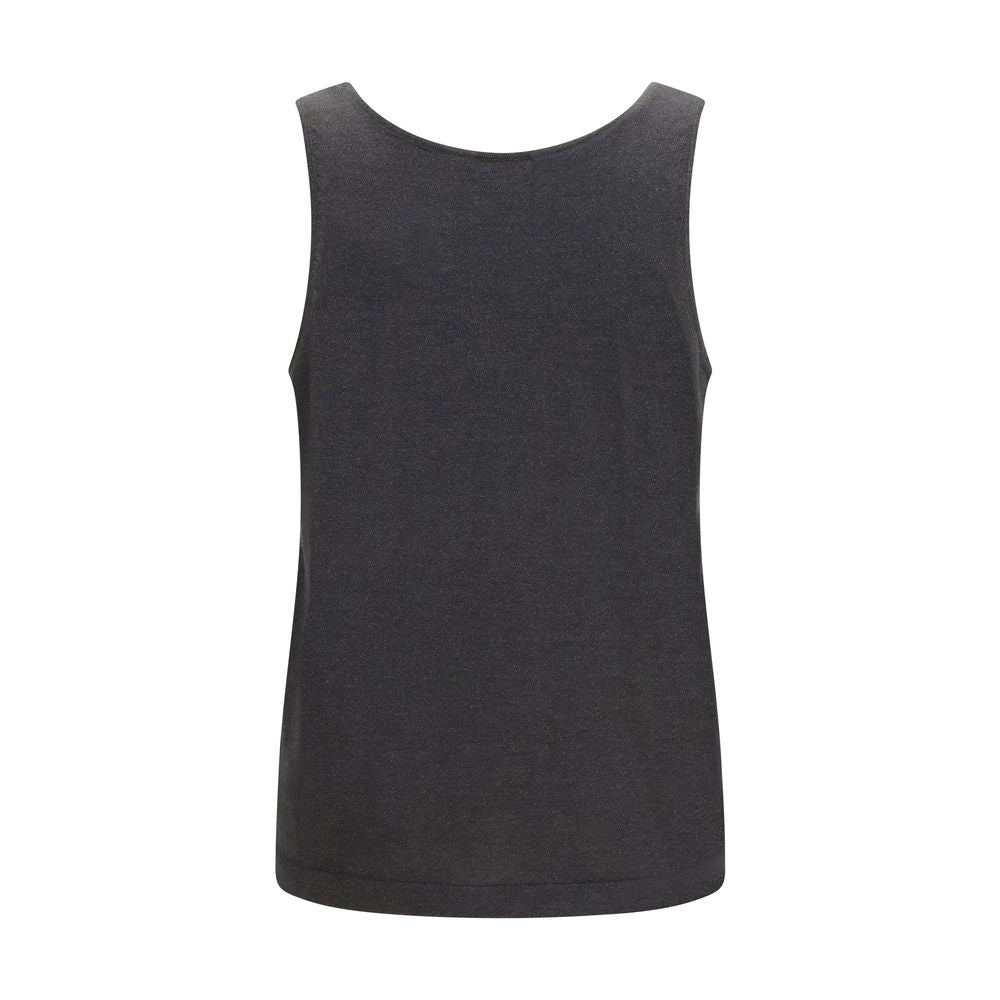 Gray Cashmere Sleeveles T-Shirt