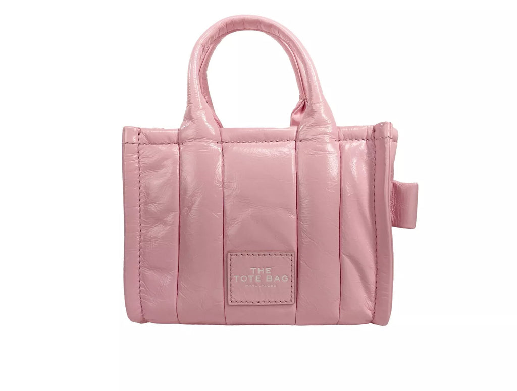 Marc Jacobs The Shiny Crinkle Micro Tote Bubblegum Leather Crossbody