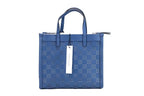 Marc Jacobs Mini Grind Blue Sea Perforated Leather Crossbody Tote Bag Purse