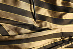 Gold Black Stripe Satin Tapered Leg Men Pants