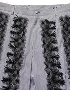 BlackGray Pinstripe Embellished Trouser Pants
