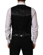 Black Wool Single Breasted Waistcoat Vest