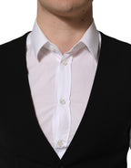 Black Wool Single Breasted Waistcoat Vest