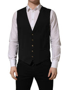 Black Single Breasted Men Waistcoat Vest
