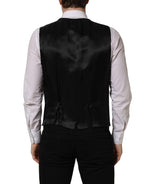 Black Wool Single Breasted Waistcoat Vest