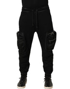Black Mid Waist Cargo Jogger Sweatpants Pants