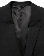 Black Wool Slim Fit Formal 3 Piece Men Suit