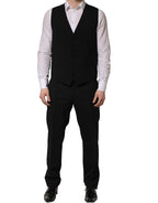 Black Wool Slim Fit Formal 3 Piece Men Suit