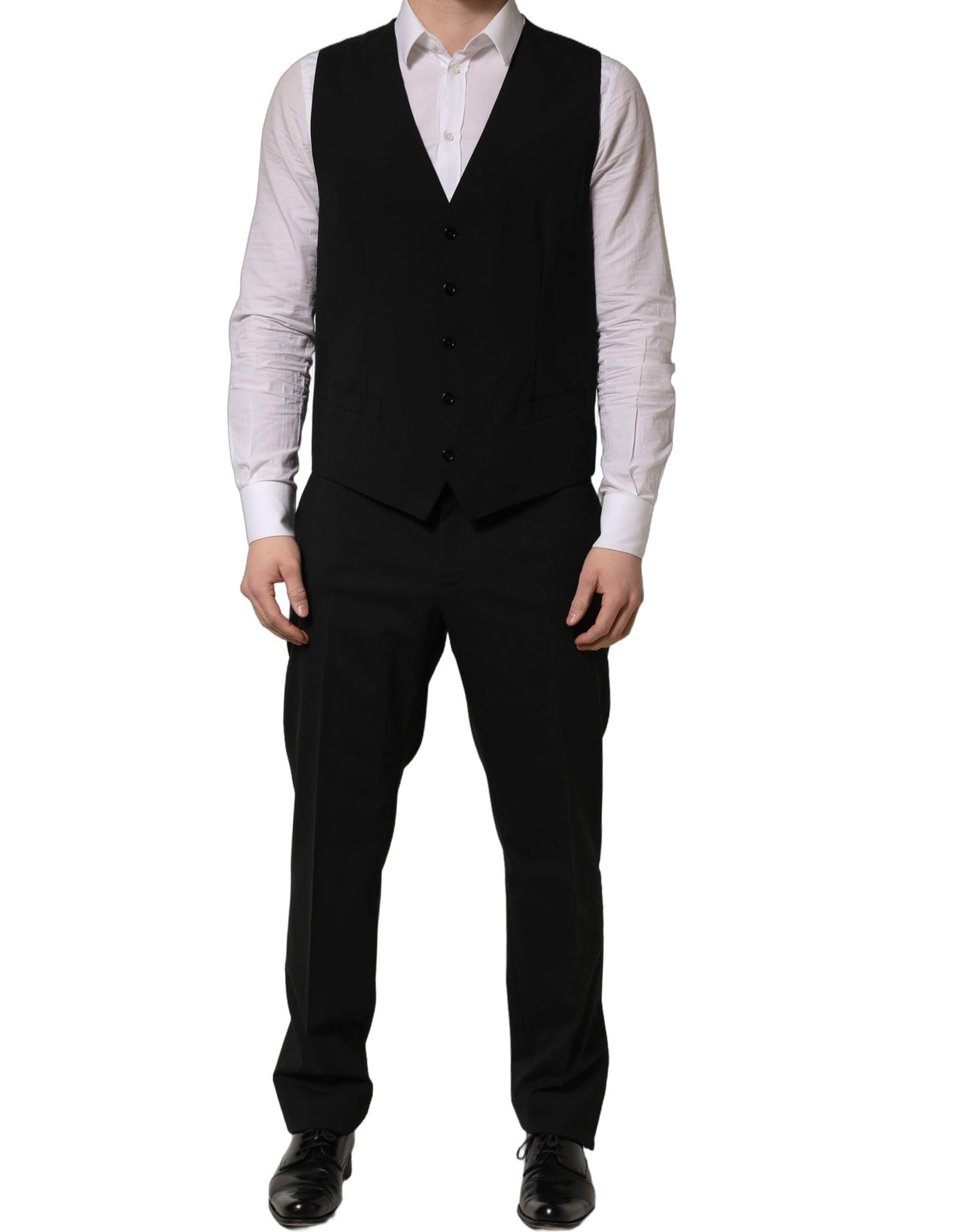 Black Wool Slim Fit Formal 3 Piece Men Suit