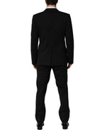 Black Wool Slim Fit Formal 2 Piece Men Suit