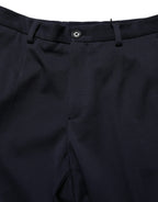 Black Cotton Tapered Leg Dress Trouser Pants