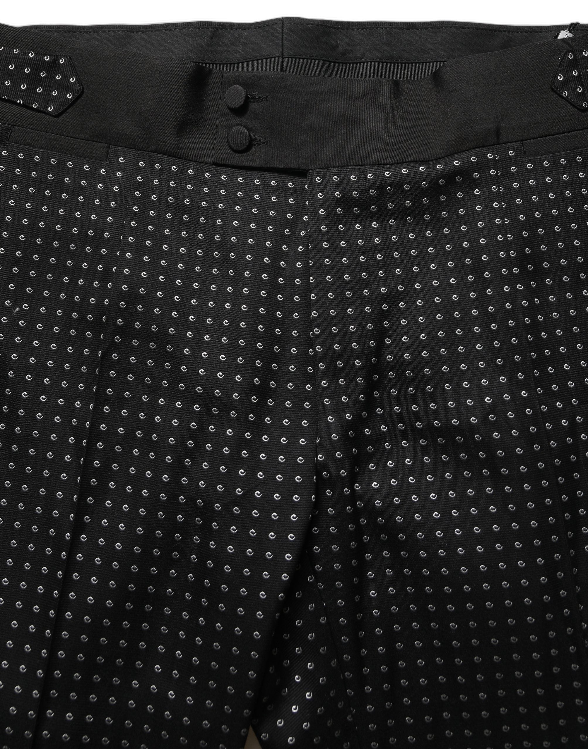 Black Polka Dot Cotton Dress Trouser Pants