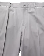 Gray Wool Tapered Men Dress Trouser Pants