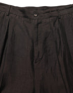 Brown Linen Straight Men Dress Trouser Pants