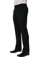 Black Wool Tapered Men Dress Trouser Pants