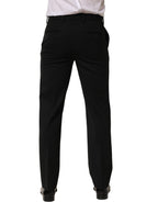 Black Wool Tapered Men Dress Trouser Pants