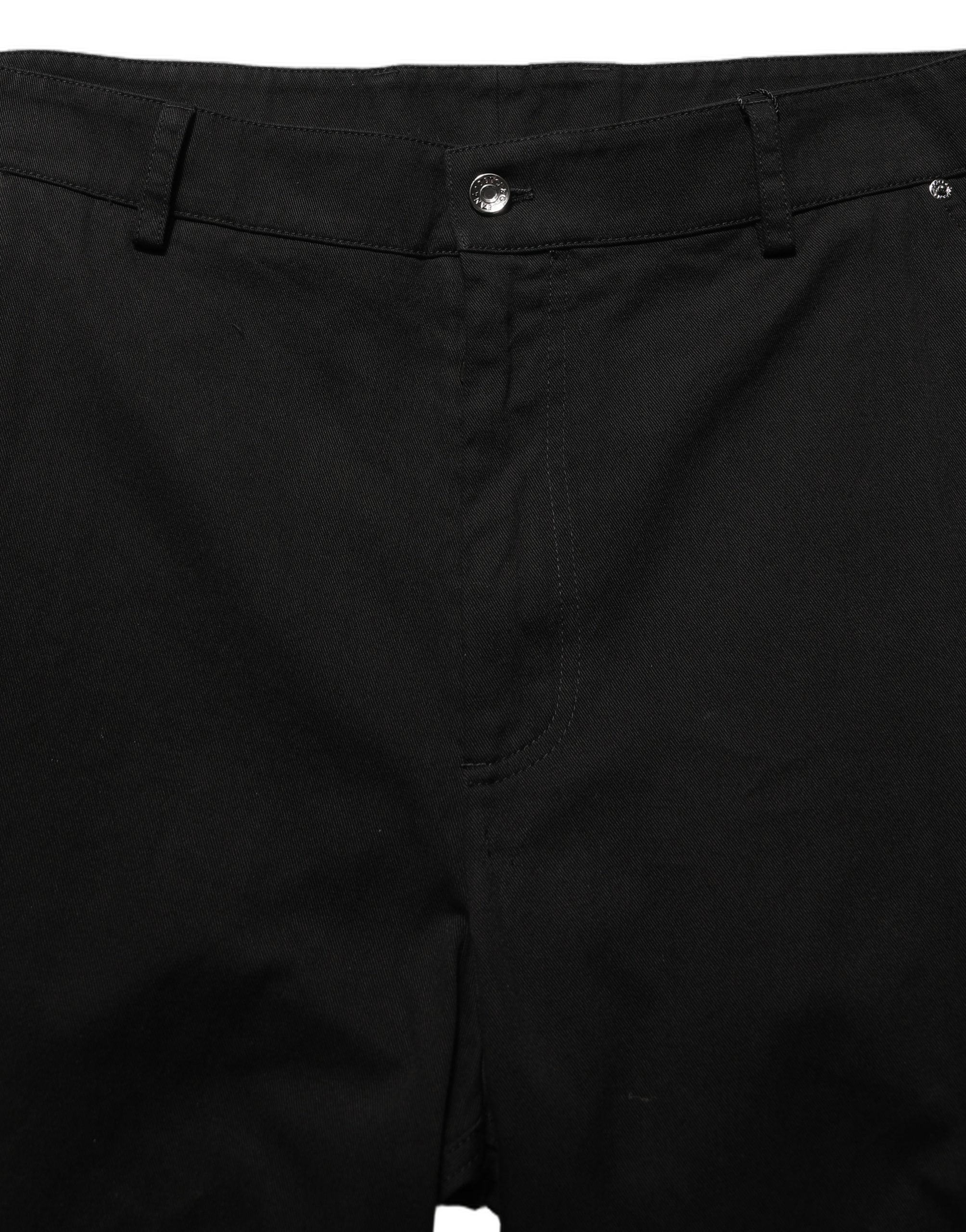 Black Mid Waist Straight Men Trouser Pants