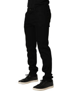 Black Cotton Stretch Skinny Men Denim Jeans