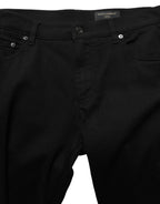 Black Cotton Stretch Skinny Men Denim Jeans
