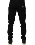 Black Cotton Stretch Skinny Men Denim Jeans
