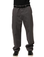 Dark Gray MidWaist Straight Men Trouser Pants