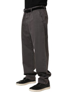 Dark Gray MidWaist Straight Men Trouser Pants